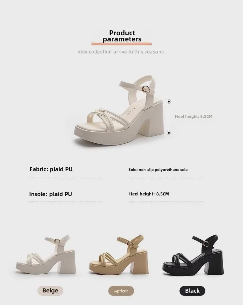 Sandales Romaines pour Femmes WD 2024: Compensées à plateforme élégantes et décontractées rehaussant la taille avec talons hauts imperméables.