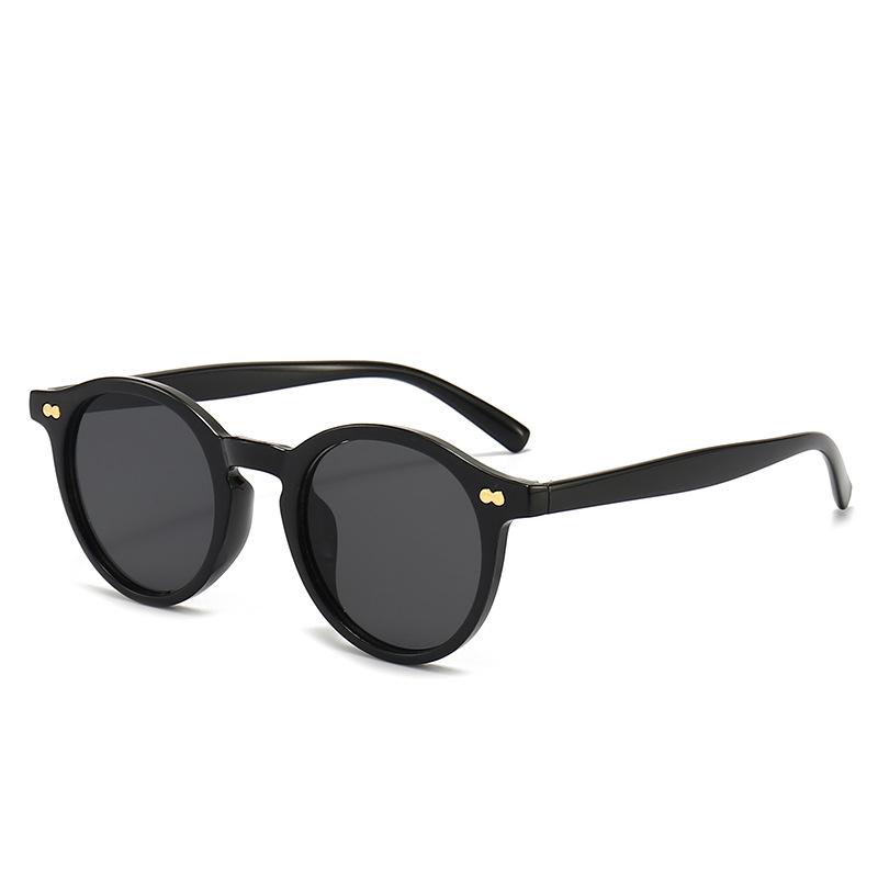 2022 Korean Style Studded Sunglasses for Women - Trendy Street Fashion Round Frame