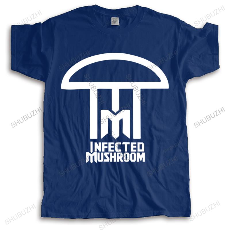 New Fashion Crew Neck Tshirt Summer Cotton Tees Loose Tops Infected Mushroom Logo MenS TShirt Black Unisex Male Short Sleeve