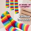 Calzini Cotone Arcobaleno a Cinque Dita Calzini da Donna a Dita di Alta Qualità Calzini in Cotone a Strisce Uomo