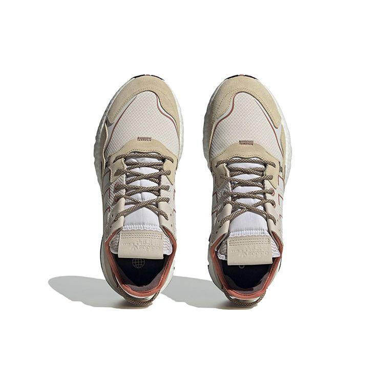 Adidas Originals Nite Jogger Round Toe Lace-Up Slip-Resistant Durable Lightweight Low-Top Casual Shoes Unisex Sneakers Beige IE1924