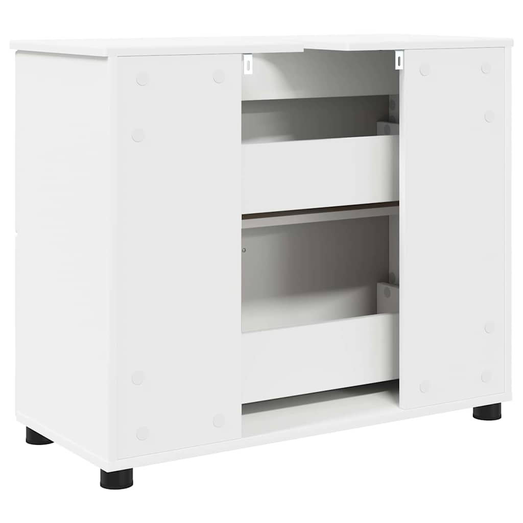 Bathroom Cabinet White 76.5 X 35 X 64 Cm Engineered Wood & Metal