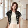 European Style Floral Embroidered Triangular for Bridal Weddings Parties As Head Shawl 130x50cm Polyester Fabric