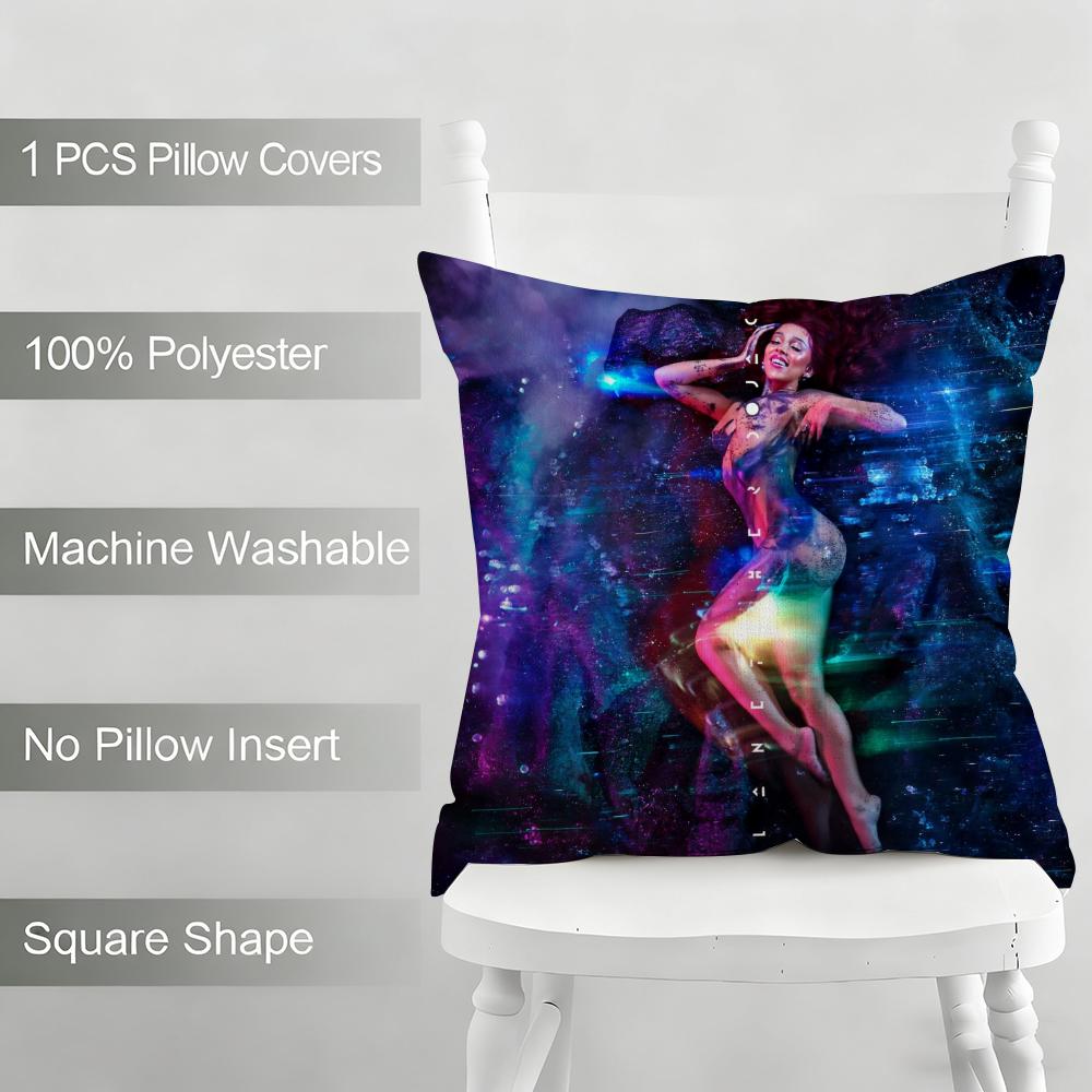 Doja Cat Album Cushion Cover Household Decoration Linen Sofa Cushion Cover: Skin-Friendly & Breathable with Invisible Zipper