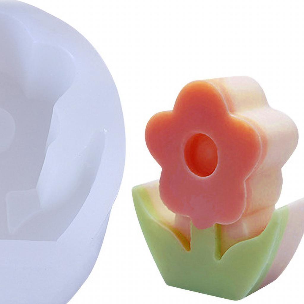 Handmade 3D Silicone Flower Mold Environmentally Friendly Flower Shaped Silicone Mold for DIY Crafts 58x69x32mm