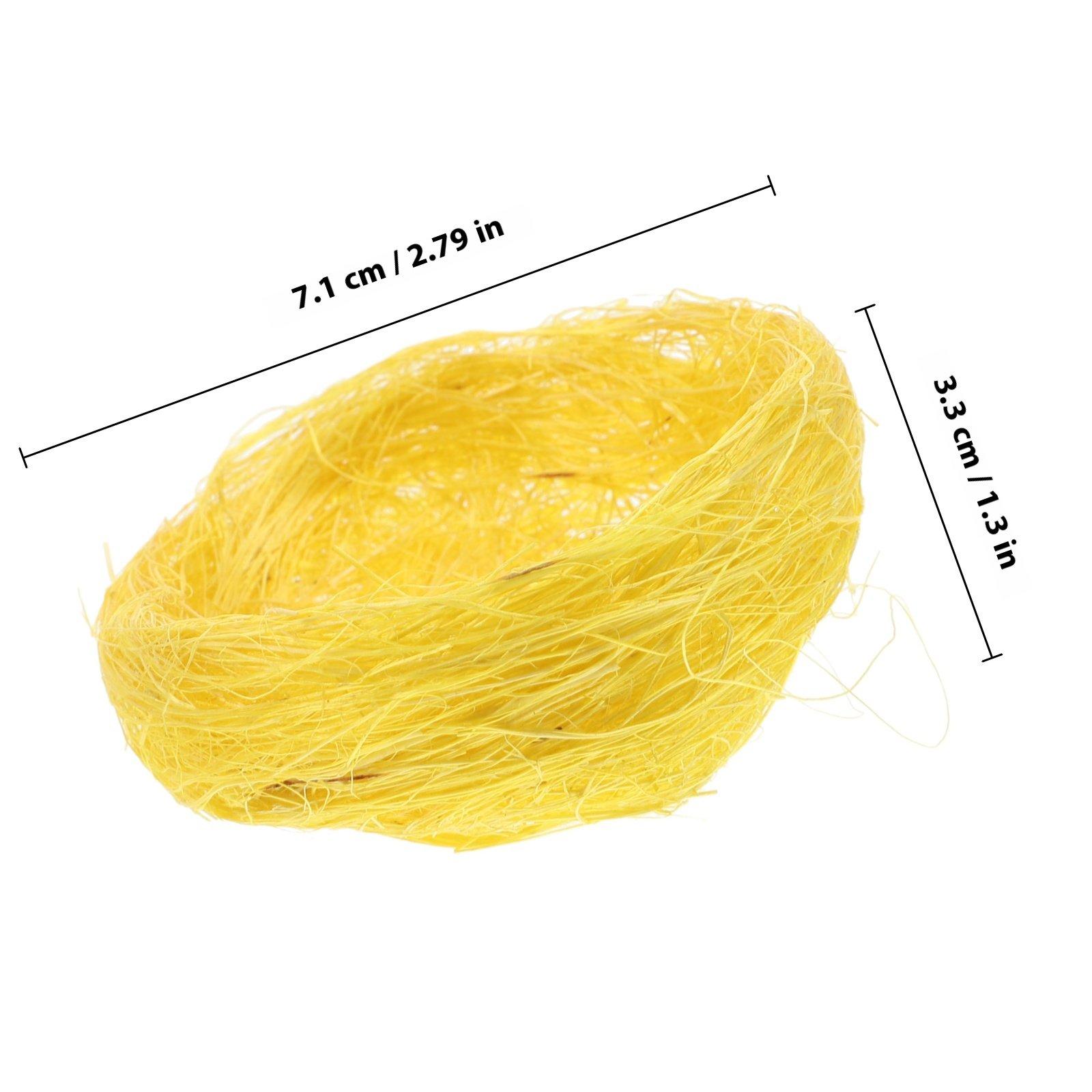4Pcs Natural Jute Woven Bird Nest Set Garden Ornament Bird Cage Decor Handmade Nest for Parakeets Canaries Finches Mini Egg