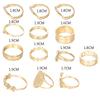 13-piece Set of Ladies' Rings - Simple Virgin Mary Pattern Joint Rings - Small Flowers and Leaves - 13-piece Set of Ring Finger Rings