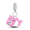 New 925 Sterling Silver Charms Pink Series Pendant Beads Dangle Fit Temperament Necklace Bracelet Gift For Women