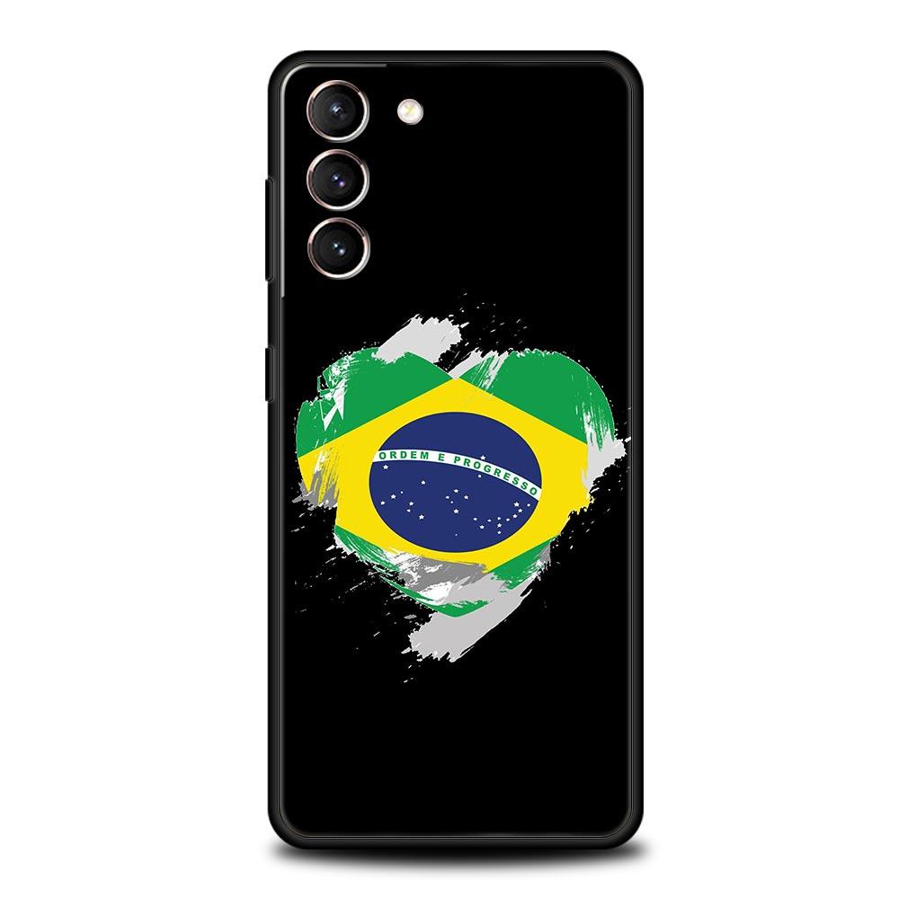 Brazil Brazilian Flag Football Phone Case For Samsung Galaxy S23 S22 S21 S20 FE Ultra 5G S10 S10E S9 S8 Plus 10 20 Soft Cover