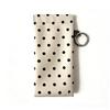 Polka Dot Eyeglass Pouch with Keychain Portable Anti-Scratch Glasses Case for Students School Daily Carry