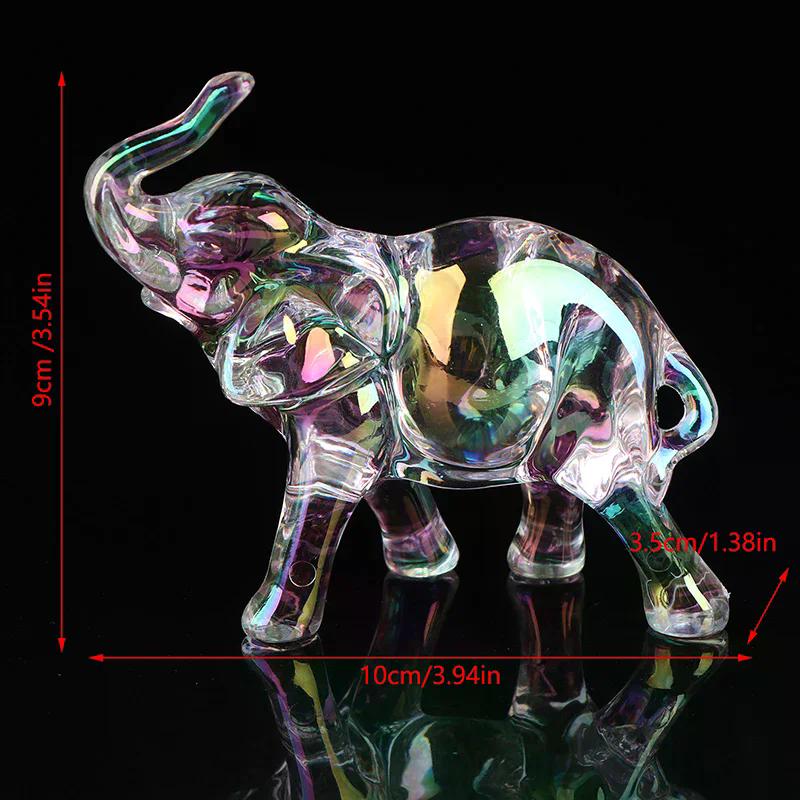 Statua Elefante di Cristallo Carino Statuetta Animale Mini Elefantino Ornamenti Artigianato Ornamenti di Cristallo da Scrivania Soggiorno