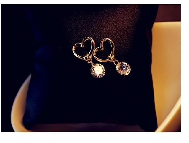 New Fashion Jewelry Drop Earring Love Cz Crystal Pendants Dangling Earrings For Women Boucle D'oreille Femme