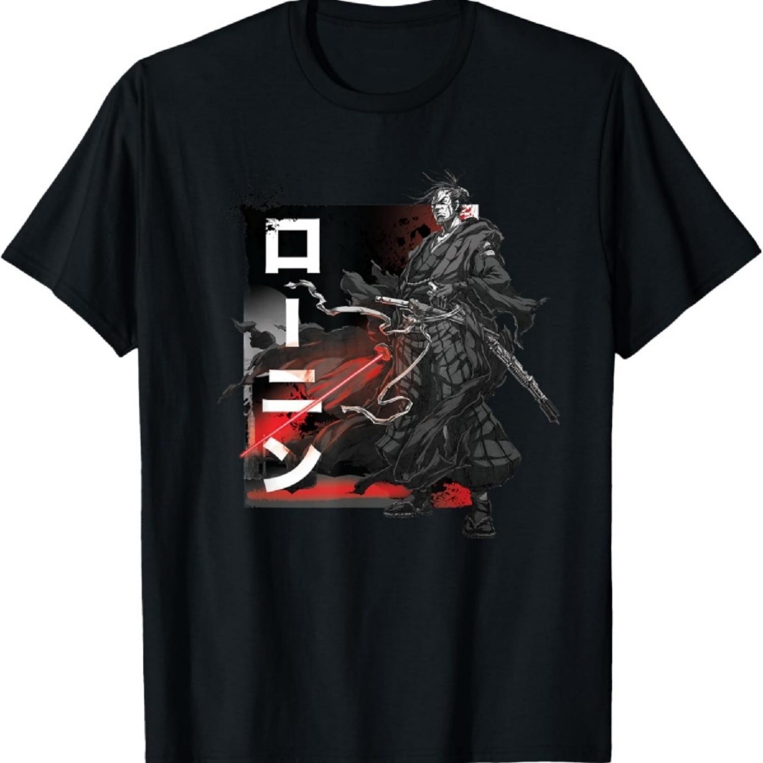 

Аниме Видения Дуэль Ронина Японская Футболка Самурая XXXXXL чёрный