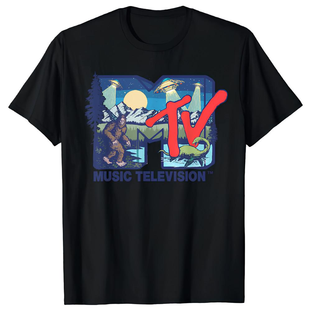 

Bigfoot Shirt, MTV Cryptid MTV Logo Featuring Bigfoot UFO Aliens Nessie T-Shirt 4XL