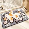 New Cartoon Bathroom Floor Mat with Strong Water Absorption, Household Flocking, Toilet Floor Mat, Living Room, Bedroom Door Mat