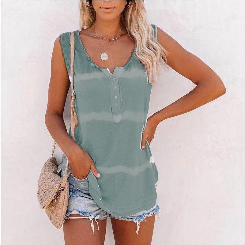 IHUASU Damen Mode Lässige U-Ausschnitt Ärmellose Blusen & Hemden