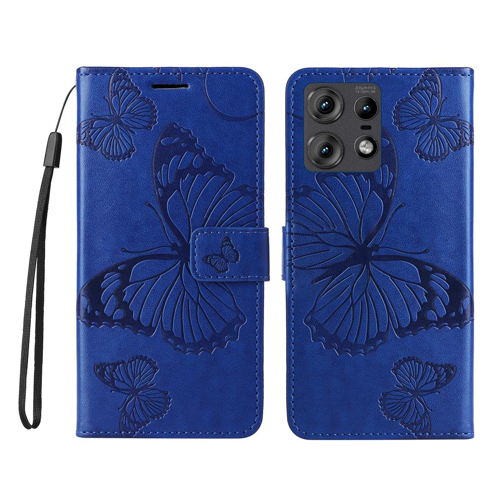 For Motorola Edge 50 Pro 5G Wallet Case Floral Butterfly Imprinted Leather Phone Cover Stand
