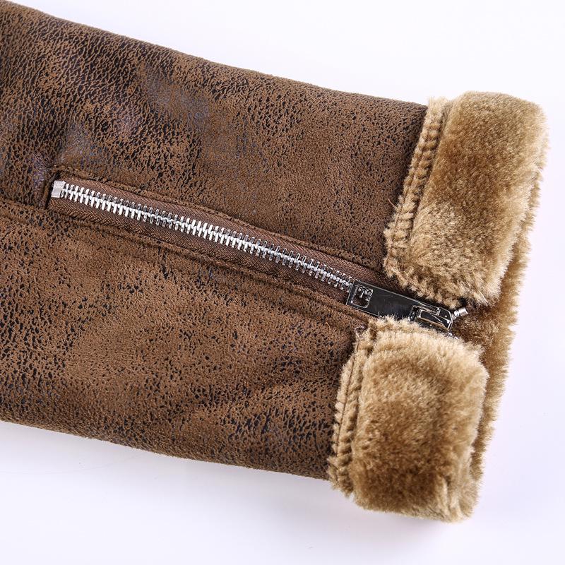 Auf Lager Jugendliche Lässige Braune Baumwolljacke mit Reißverschluss & Schrägtaschen