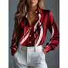 Damen Langarmshirt für Herbst 2026 Stilvoller 3D-Farbverlauf Druck Button-Down Street-Style Urlaubs-Vibe Lässiges Damen Oberteil
