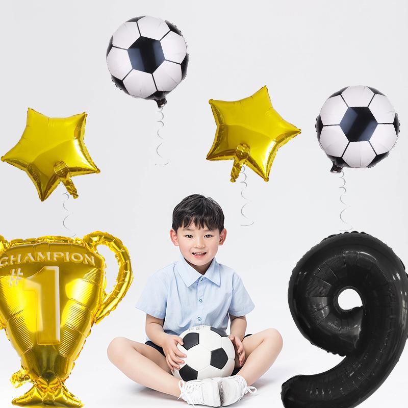 Football Award Latex Balloon Digital Aluminum Film Set Baby Birthday Party Decoration Scene Arrangement