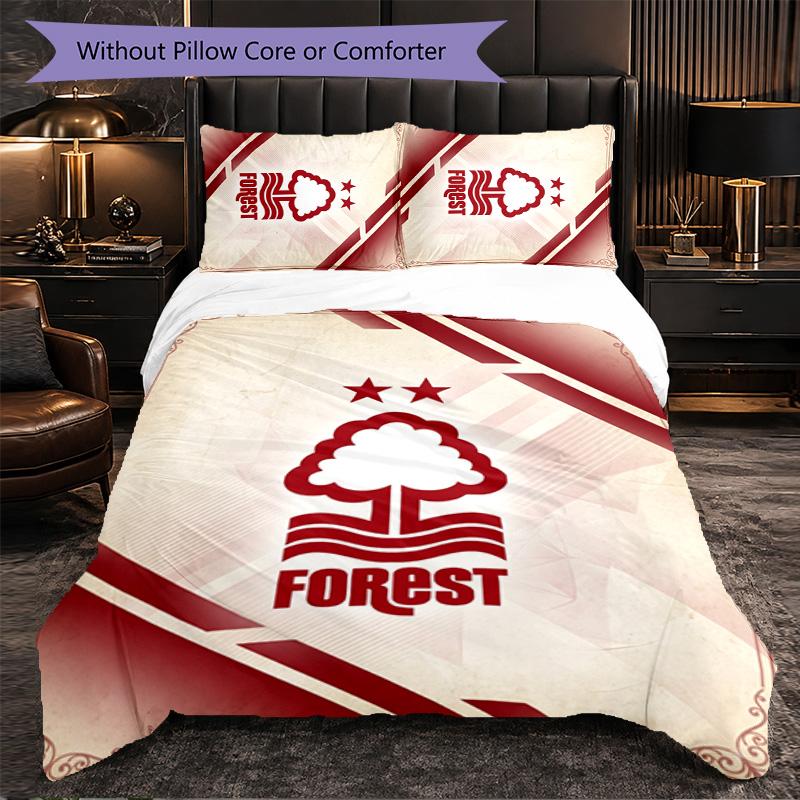 Nottingham Forest Themed Bedding 3Pcs Duvet Cover Set Decorative Bed Linen For Teen Room Home Decoration