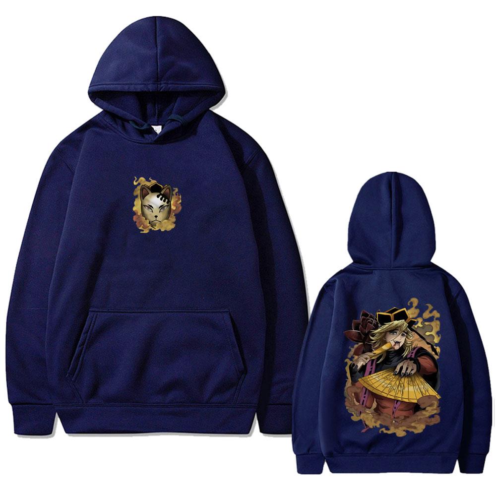Anime Demon Slayer Douma Graphic Hoodie Men Women Cartoon Fashion Oversized Pullover Hoodies Male Casual Fleece Tracksuit