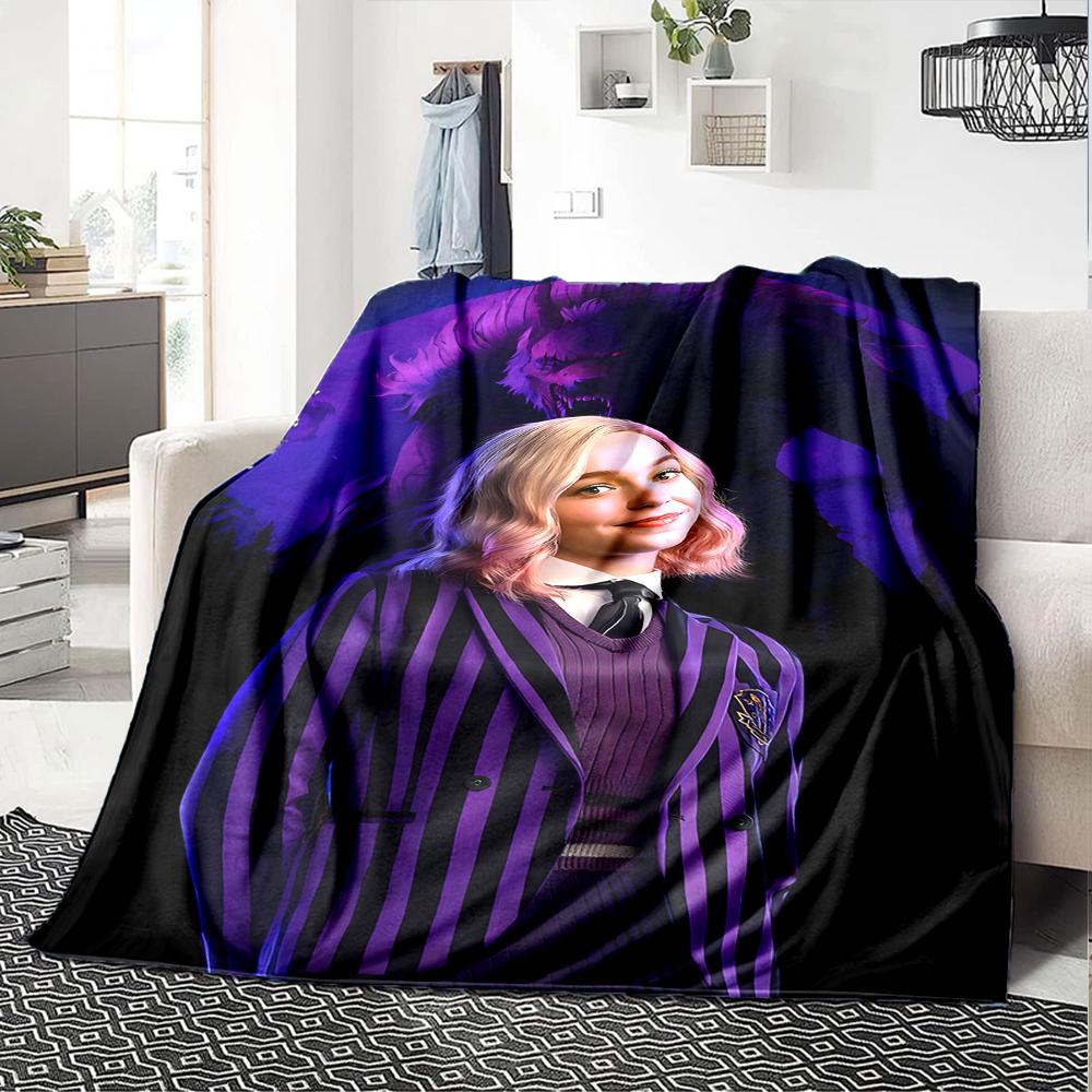 1pc Addams Family Wednesday Enid1 Blanket, Gift, for Men and Women, Soft Blanket, Good for Sofa Bed Couch Travel, Lightweight Flannel Blanket