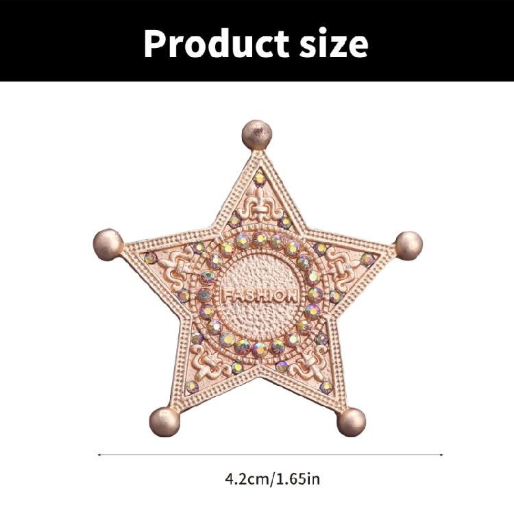 Broches de Estrela com Strass Pin de Lapela de Estrela de Cinco Pontas Broche Joias de Destaque para Mulheres