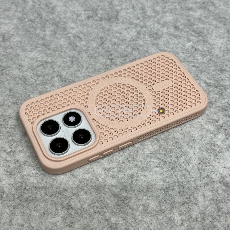 For Xiaomi 17 13 Mi 15 14 Pro Case Magnetic Honeycomb Hole Heat Dissipation PC Skin Feel Cover Fingerprint-Resistant Bumper
