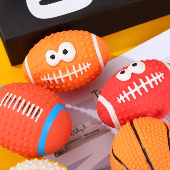 Dog Toys with Sound Latex Chew Balls Raised Texture Teeth Cleaning Flexible Balls Relieve Boredom And Anxiety Chew Toy