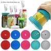 1Pcs New with Hole Mason Jar Lid Reusable Good Seal Spout Lid Plastic Leak-proof Seal Bottle Cover Kitchen Tool