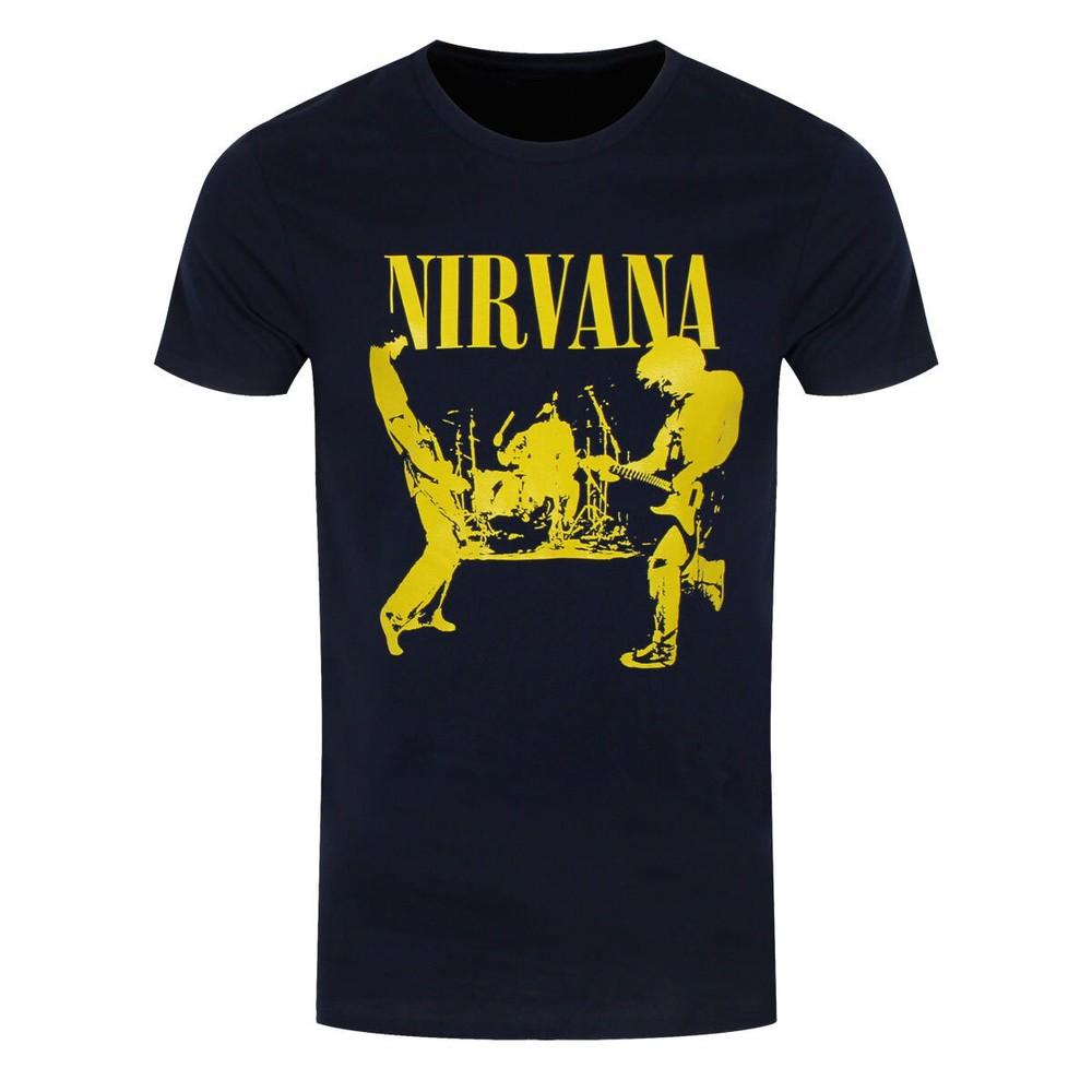 Nirvana T-Shirt Stage Band Official Navy New
