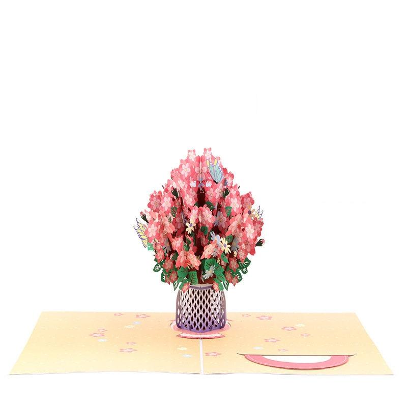 3D Pop-Up Flower Greeting Card Multi-Style for Mother's Day Birthday Wedding Valentine's Day Anniversaries Perfect Gifts