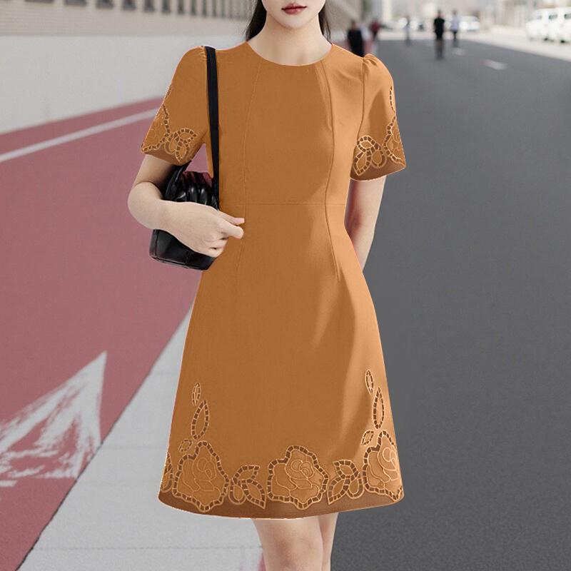 ZANZEA Women Summer Casual Round Neck Short Sleeve Print Dress