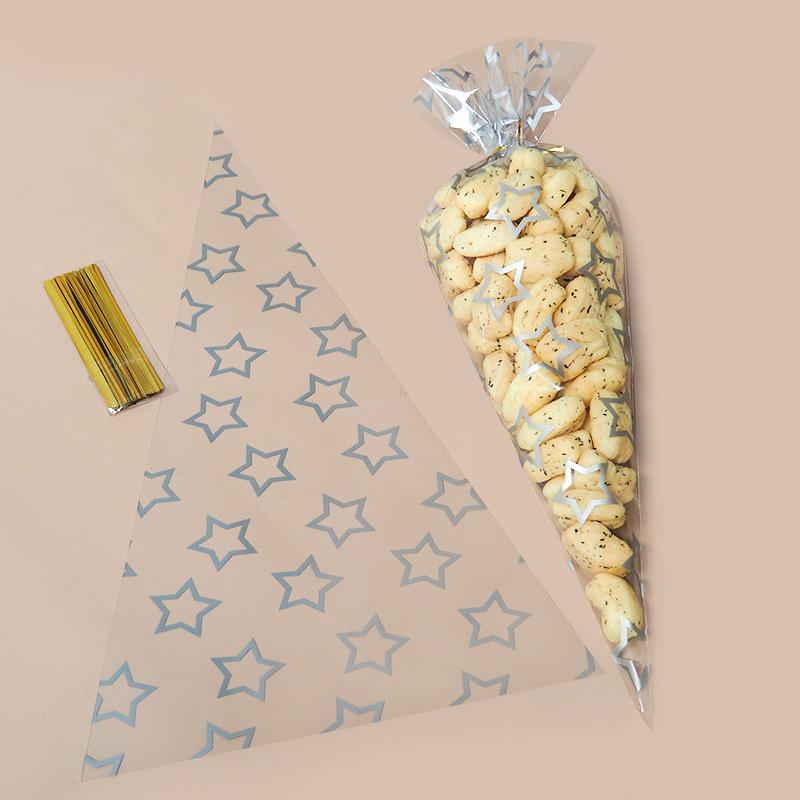 Creative Popcorn Protein Candy Triangle Plastic Drawstring Bag