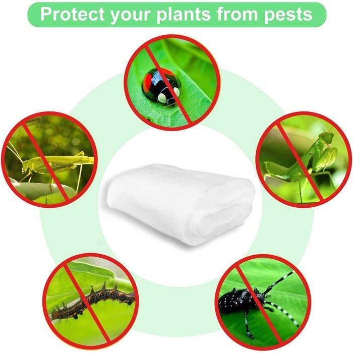 Filet anti-insectes jardin 2 x 5 m – protection légumes blanc, maille fine