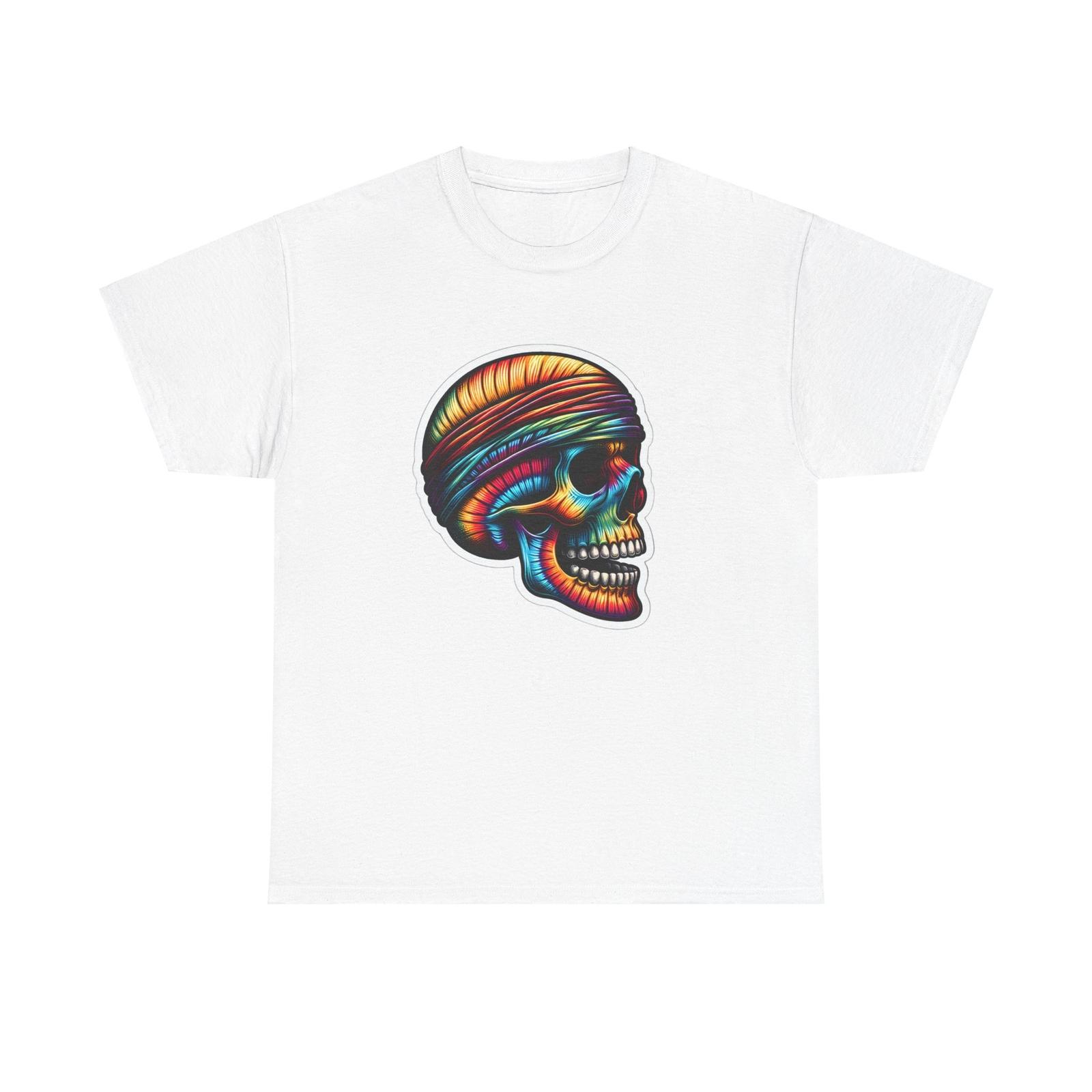 

Unisex Adult T Shirt Rainbow Gradient Skull Hippie Grunge Music Tour Tee Dead 5XL різнокольоровий