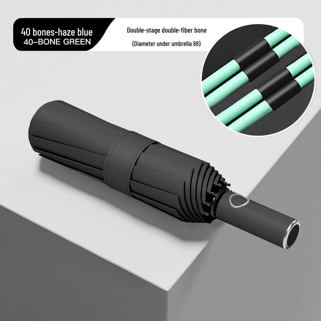 Men's High-End Automatic Folding Umbrella, UV Protection & Rainproof, Customizable for Business and Sunshade.