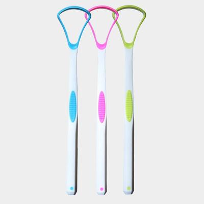 Set da 6 Pezzi Puliscilingua Lato Doppio Manico Solido Antiscivolo Metallo di Grado Chirurgico Spazzola Raschietto per Lingua per Adulti