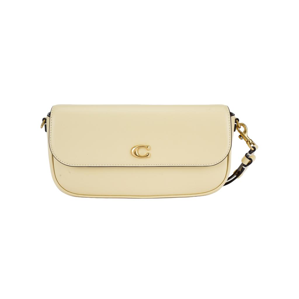 Coach Brook Flap 23 Leather Shoulder Bag With Gold Hardware And Brand Logo Women shoulder bag Yellow CAN90-B4LGZ