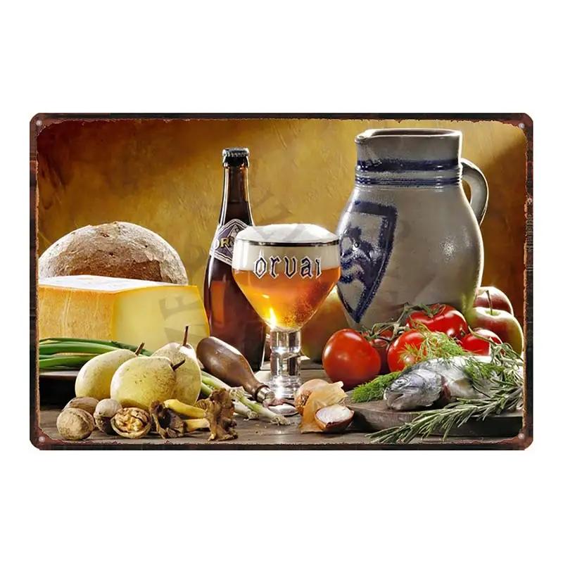 Belgian Beer Orval Metal Tin Signs Retro Shabby Chi Plates For Wall Bar Home Pub Art Kitchen Coffee Decor 30X20CM DU-8523B