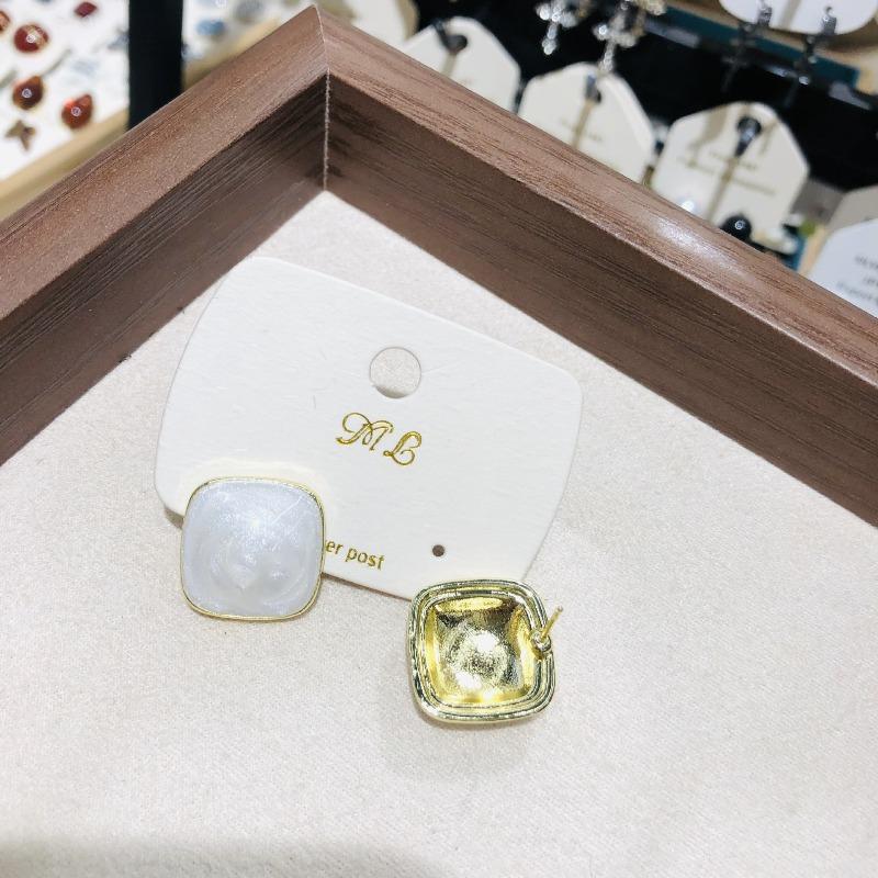 Fashion Square Geometric Candy Colored Oil Drop Earrings for Women Unique Design Elegant Personality Ear Jewelry