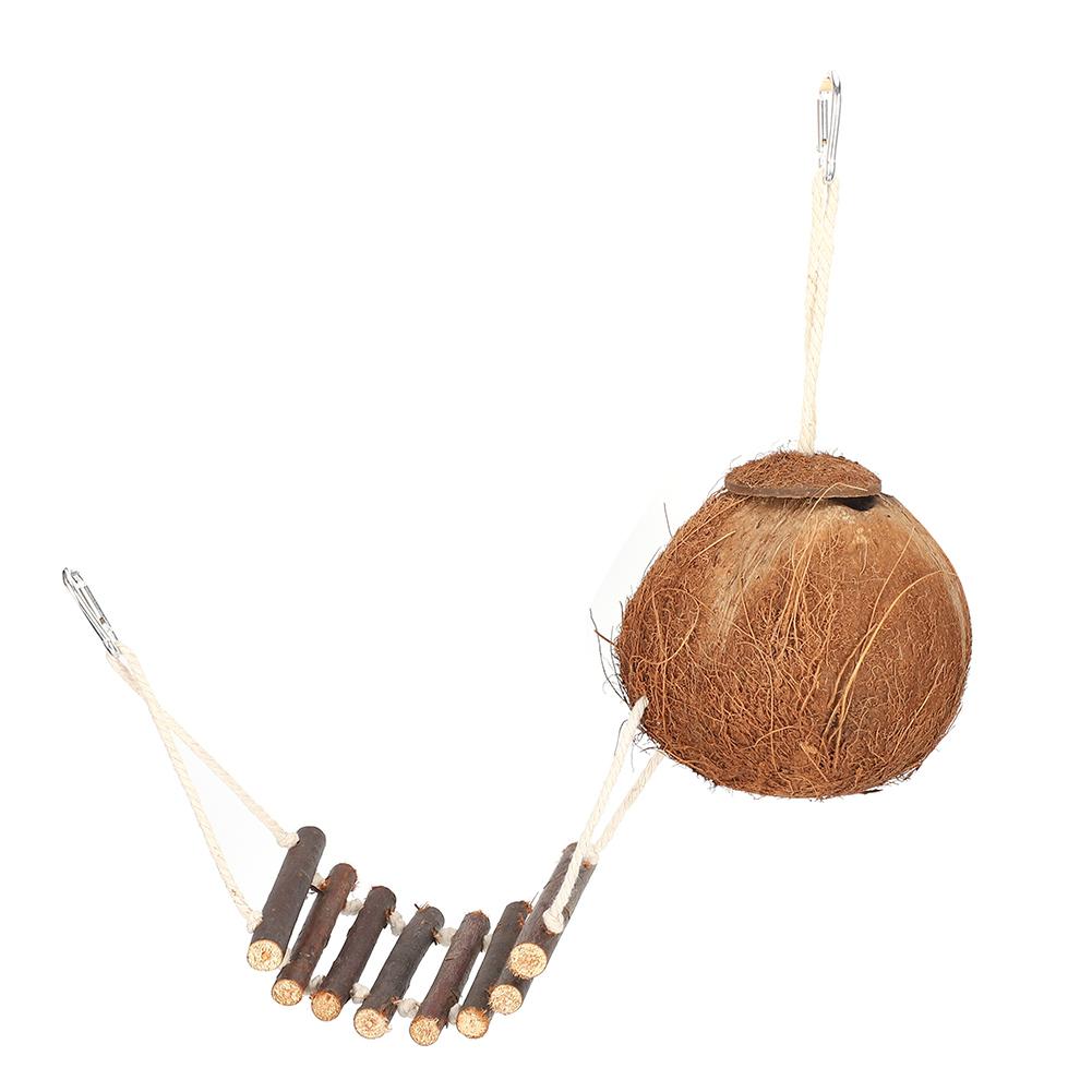 Bird S Nest Hamster Breeding Nest Climbing Ladder Natural Coconut Hideaway Toy House