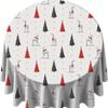 Festive Round Table Cover Christmas Dining Cloth Heatproof Decor for Living Room Kitchen Holiday Party