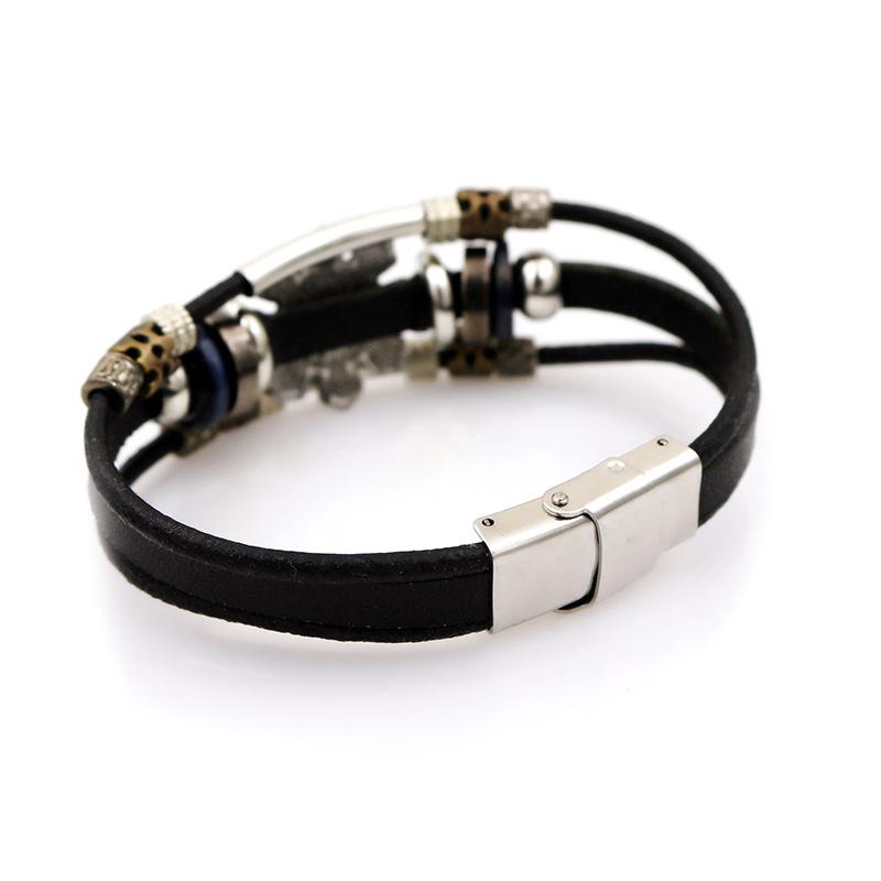 Vintage Multilayer Leather Evil Eye Bracelet: Unisex European & American Style Punk Jewelry.