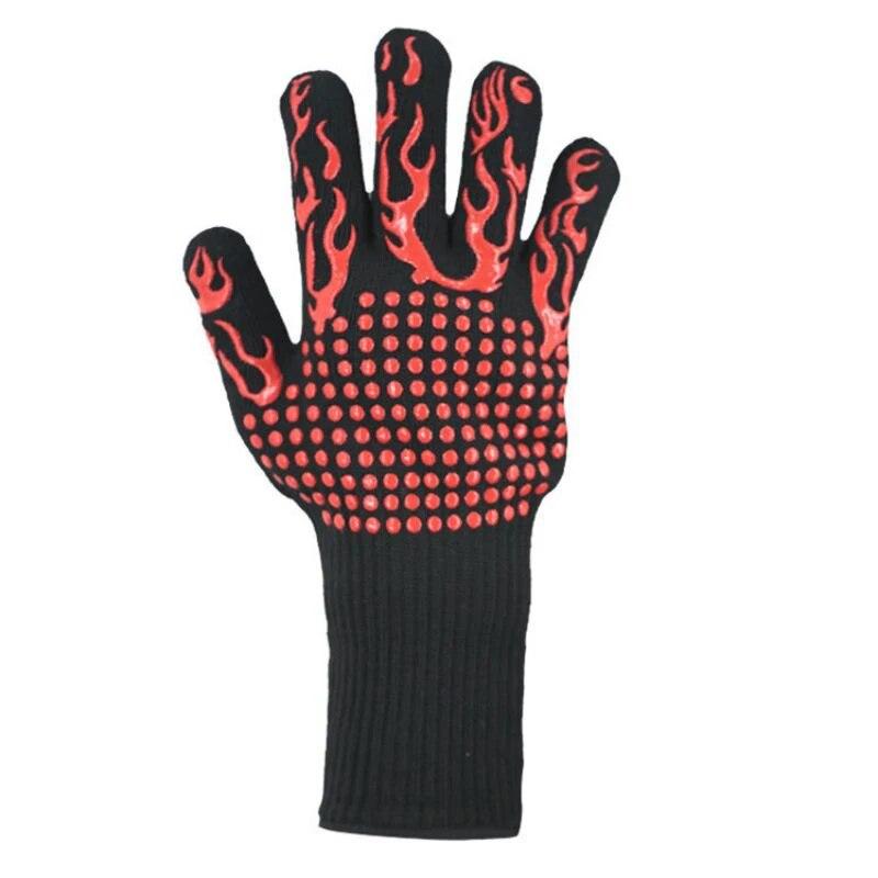 

1 шт. термостойкие перчатки для духовки - устойчивые к порезам, нескользящие силиконовые перчатки для барбекю на кухне, гриле, кемпинге и для приготовления пищи красный