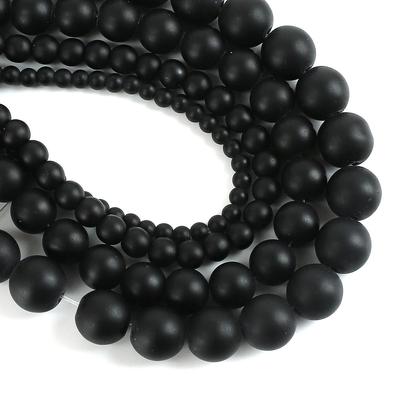 Black Glass Beads Round Beads For Jewelry Making DIY Bracelet Necklace Anklet