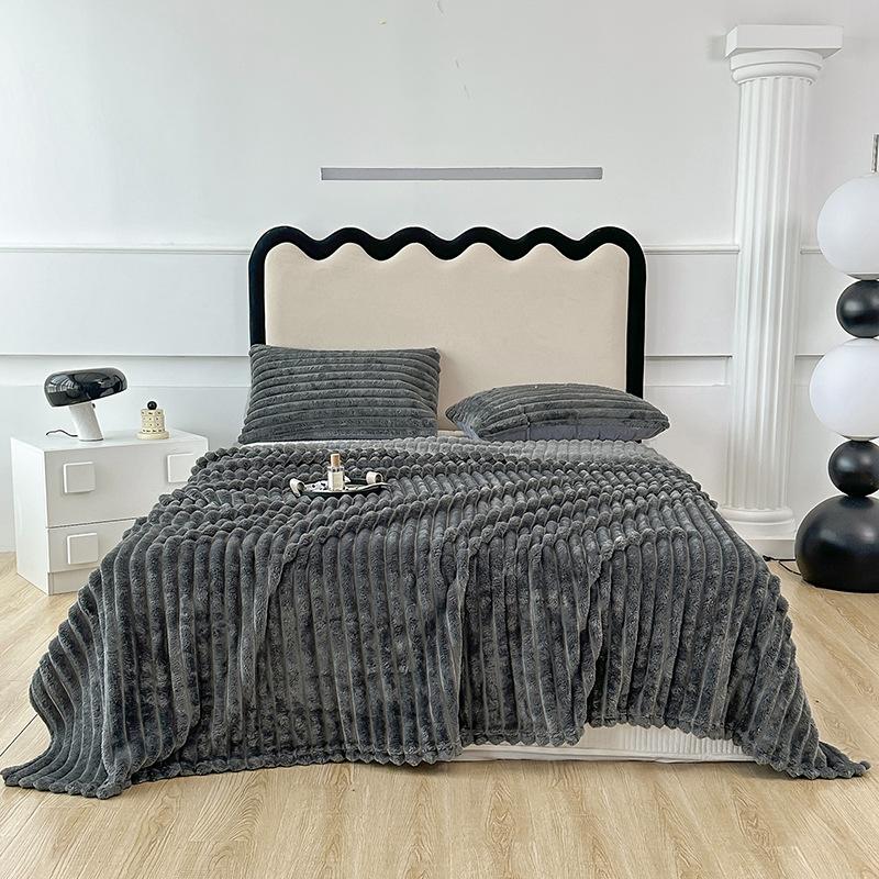 

Плед Шарковый Плед Супермягкий Флисовый Плед для Дивана Дизайн в рубчик Хорошо Стирается 120*200cm