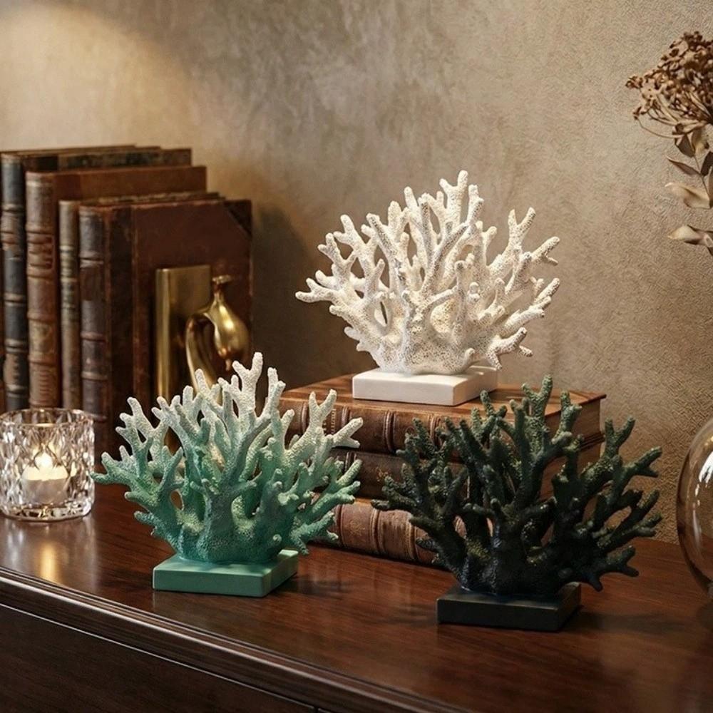Colorful Artificial Coral Statue Realistic Desktop Coral Sculpture Aquarium Decoration