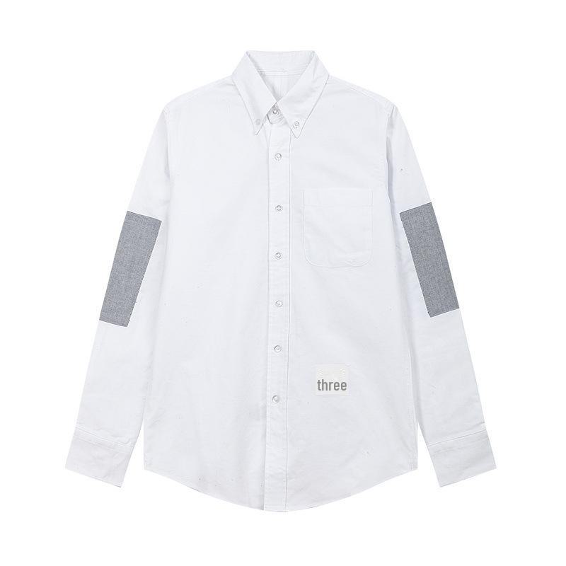 

Рубашка TB JL Trendy Unisex Oxford с двойными рукавами и длинными контрастными рукавами XS белый